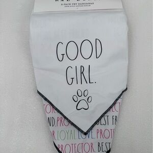 2 Pack Size L XL Rae Dunn Good Boy Bandanas Pet Scarf Dog Cat 100% Cotton